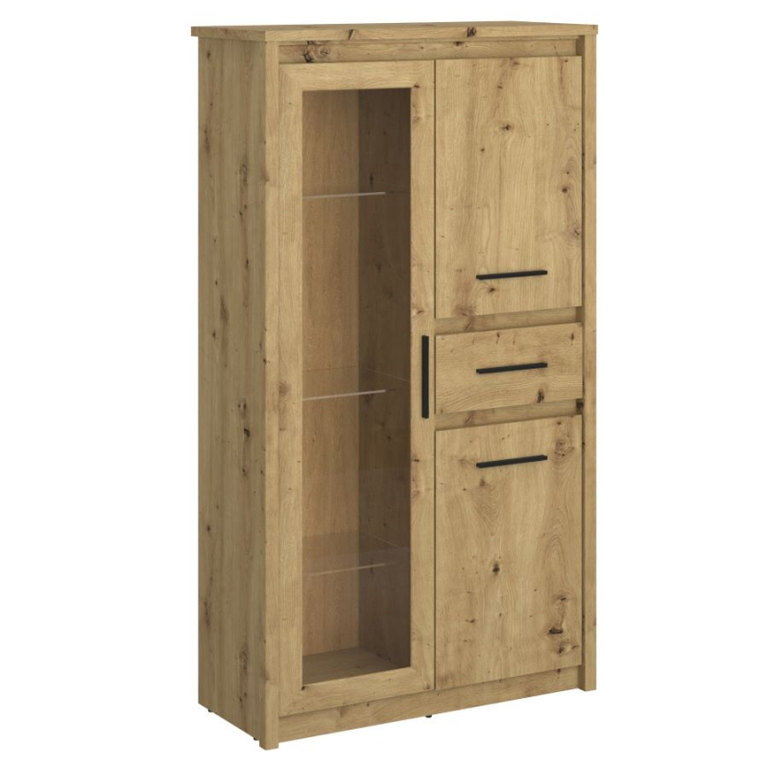 AYSON žema vitrininė spintelė 2d1w1s ąžuolas