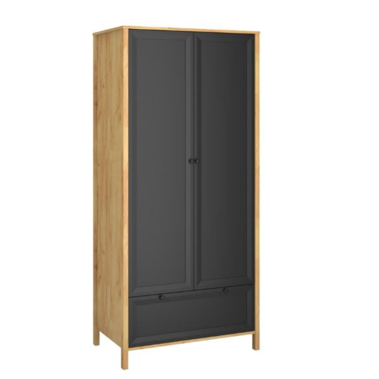 BRENT spinta, 2 vnt., ąžuolo spalvos, auksinė/juoda, 1 vnt