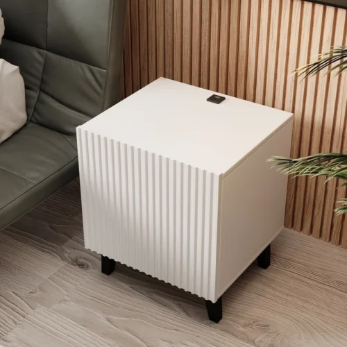 PAPHOS BALTOS NAKTINĖS SPINTELĖS SU ĮKROVIKLIU