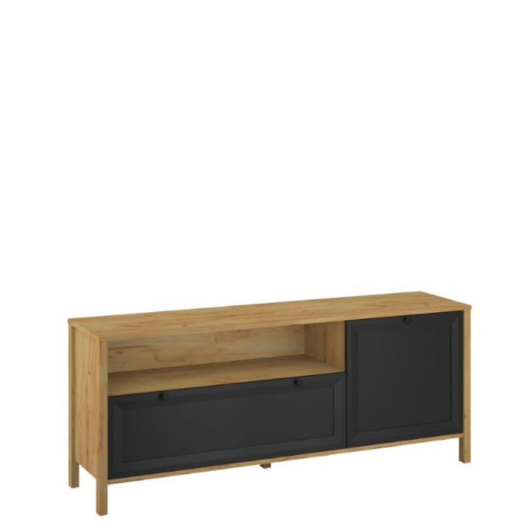 BRENT TV spintelė, 1 vnt., ąžuolo spalvos, auksinė/juoda