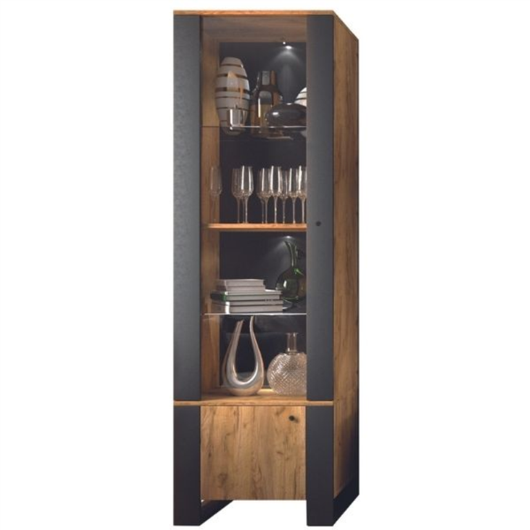 MEDINĖ vitrina, 1 vnt., 1 vnt., rankdarbių ąžuolo spalvos, auksinė