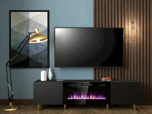 PAFOS TV spintelė 180 cm juoda su židiniu