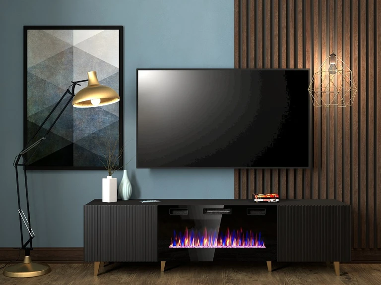 PAFOS TV spintelė 180 cm juoda su židiniu