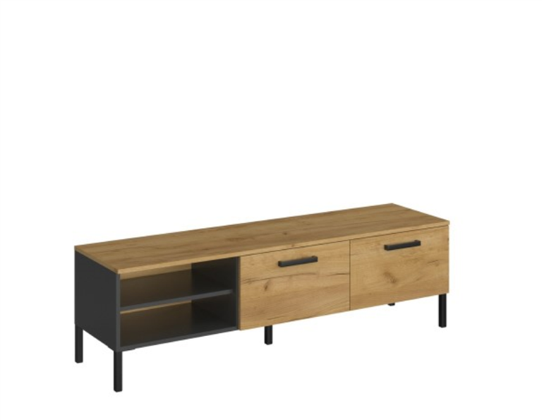 SANTES TV spintelė 2 vnt./155, ąžuolo spalvos, auksinės spalvos/antracito spalvos