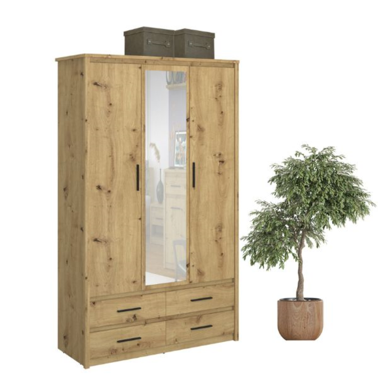 AYSON spinta su veidrodžiu, 3d4s, ąžuolo spalvos