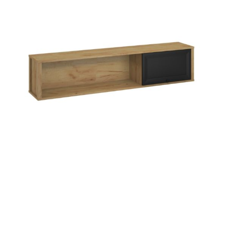 BRENT 1D pakabinama spintelė, ąžuolo spalvos, auksinės/juodos spalvos