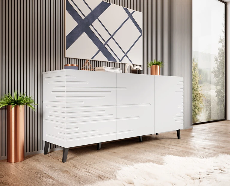 NOVA komoda, matinė balta