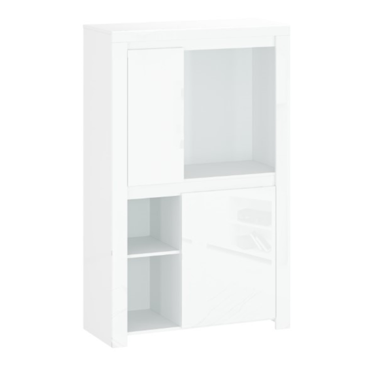 LINGO žema 2D lentyna, balta blizgi