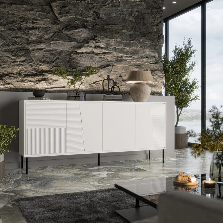 ABI komoda su stalčiais 200 balta