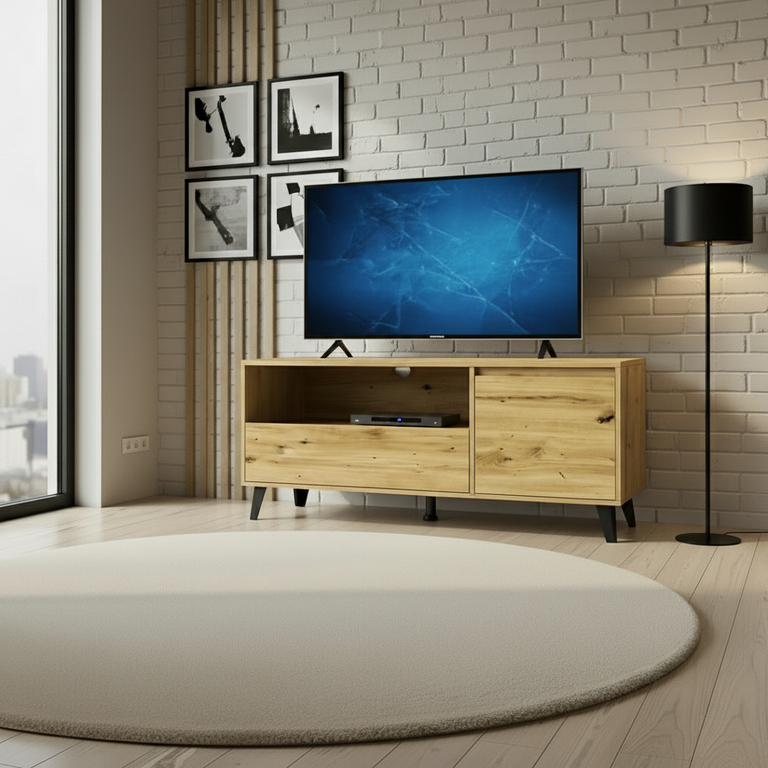 BORG TV spintelė, 1D1S, ąžuolo spalvos