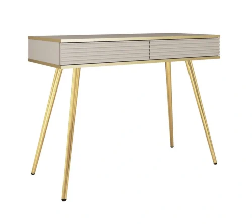 Oro T102 smėlio spalvos griovelių MDF tualetinis staliukas su stalčiais