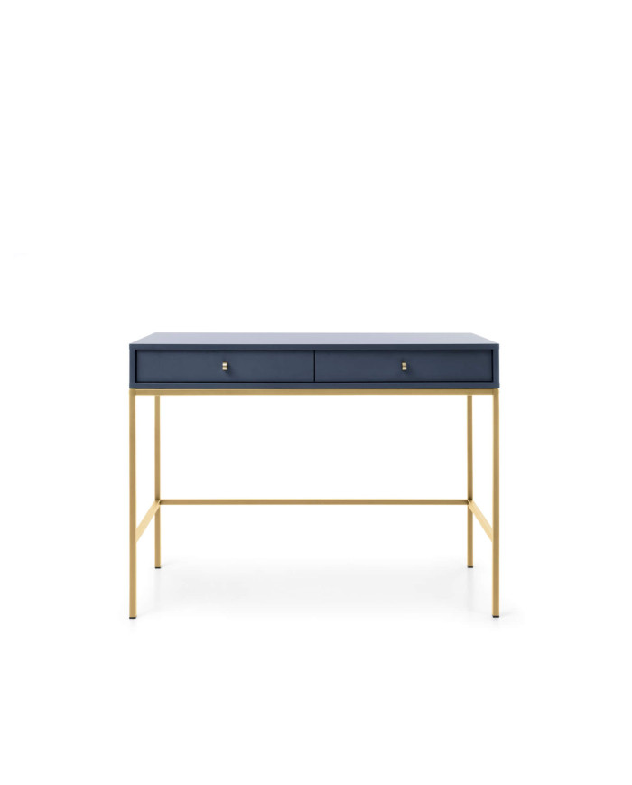 Tualetinis staliukas, konsolė Mono MT104, stalčiai, tamsiai mėlynas/auksinis rėmas