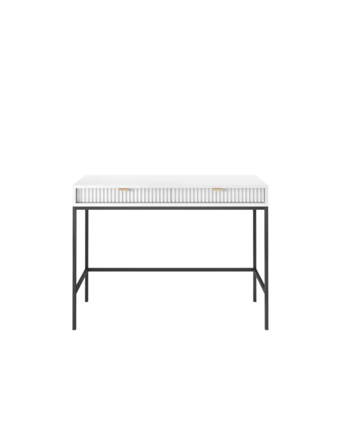 Tualetinis staliukas, konsolė Nova T104, stalčiai, baltas/juodas rėmas