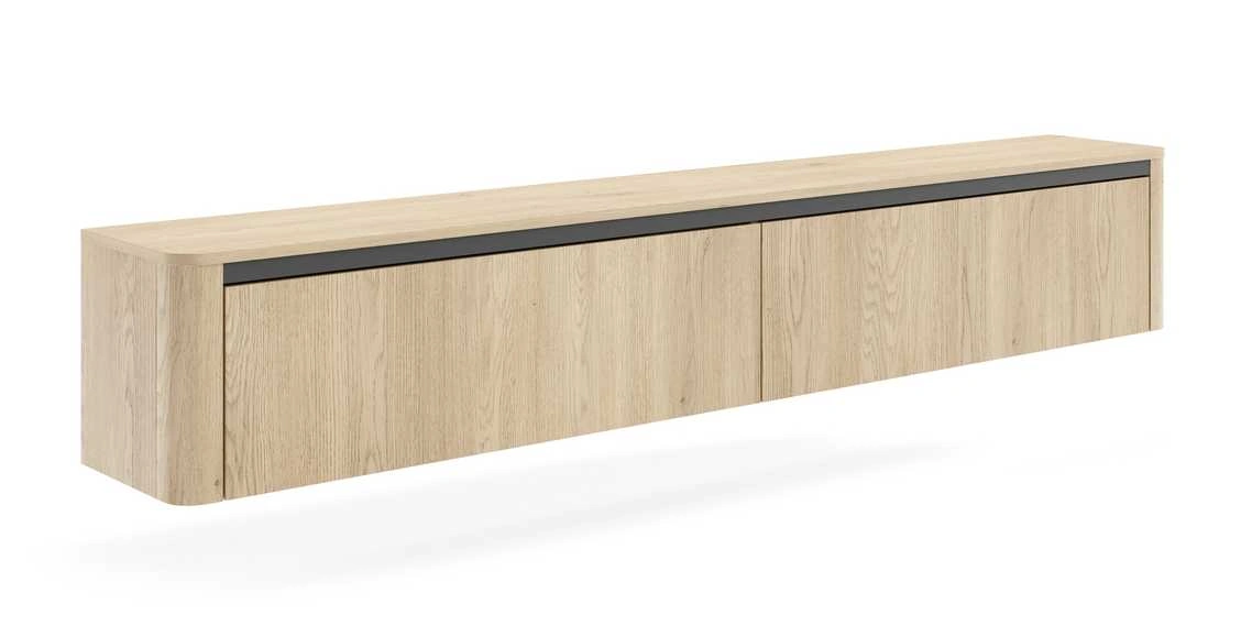 Prie sienos montuojama televizoriaus spintelė, 200 cm, Torro