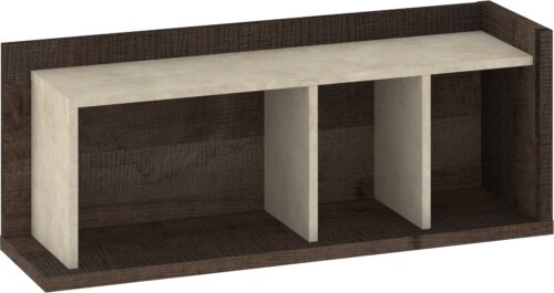 DOX 04 baldų sieninė knygų lentyna, ąžuolo, granido, granados, migdolo spalvos