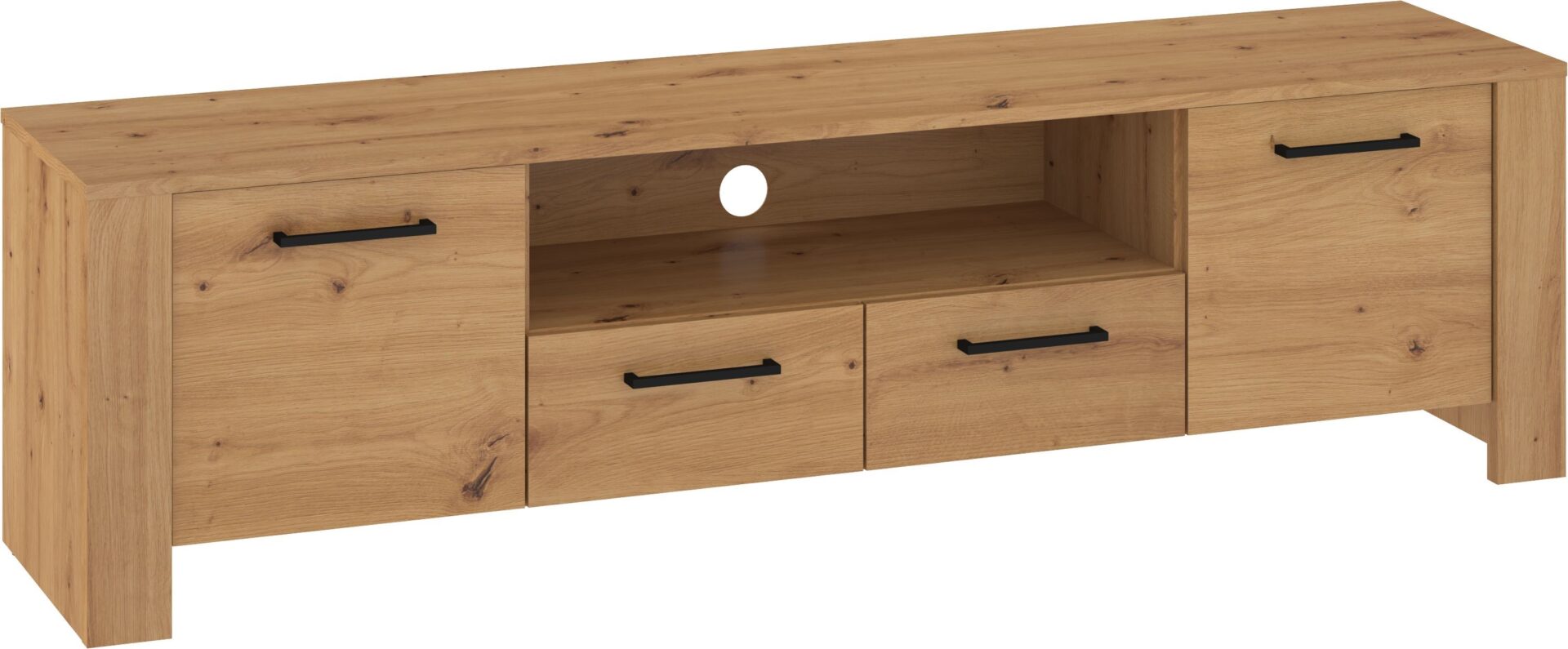 DELIS 11 baldai, komoda, stalas, TV spintelė, 175 cm, ąžuolo dirbiniai