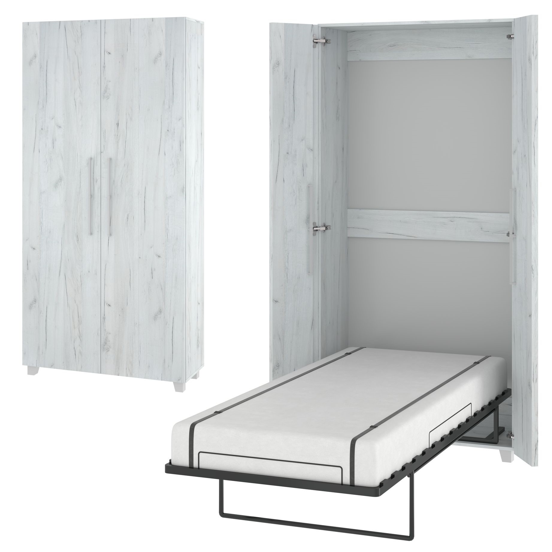 Vertikali sieninė lova TEDDY 90 ąžuolo baltumo