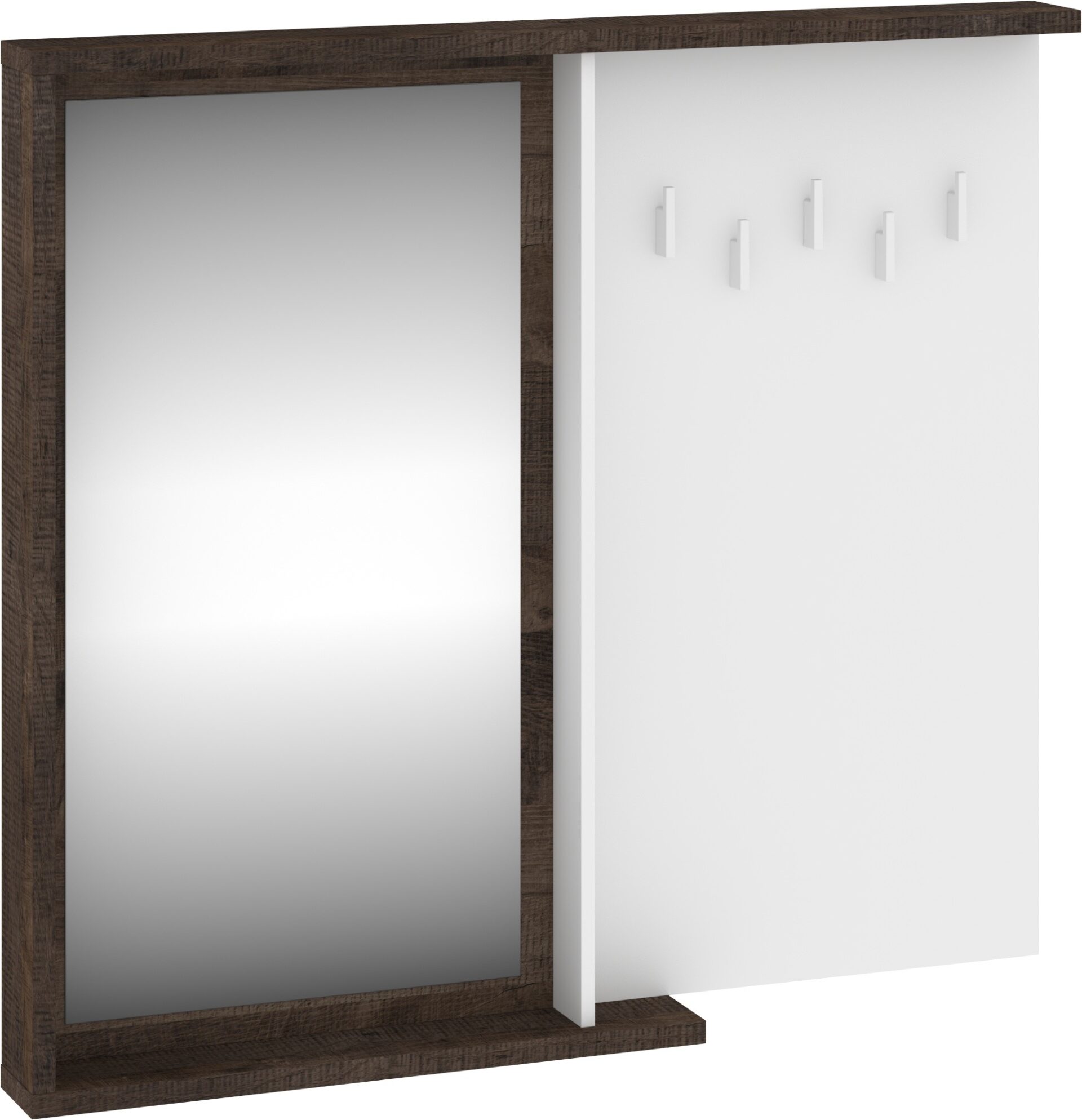 BRITA 26 baldų kabykla su veidrodžiu prieškambariui, baltas ąžuolas