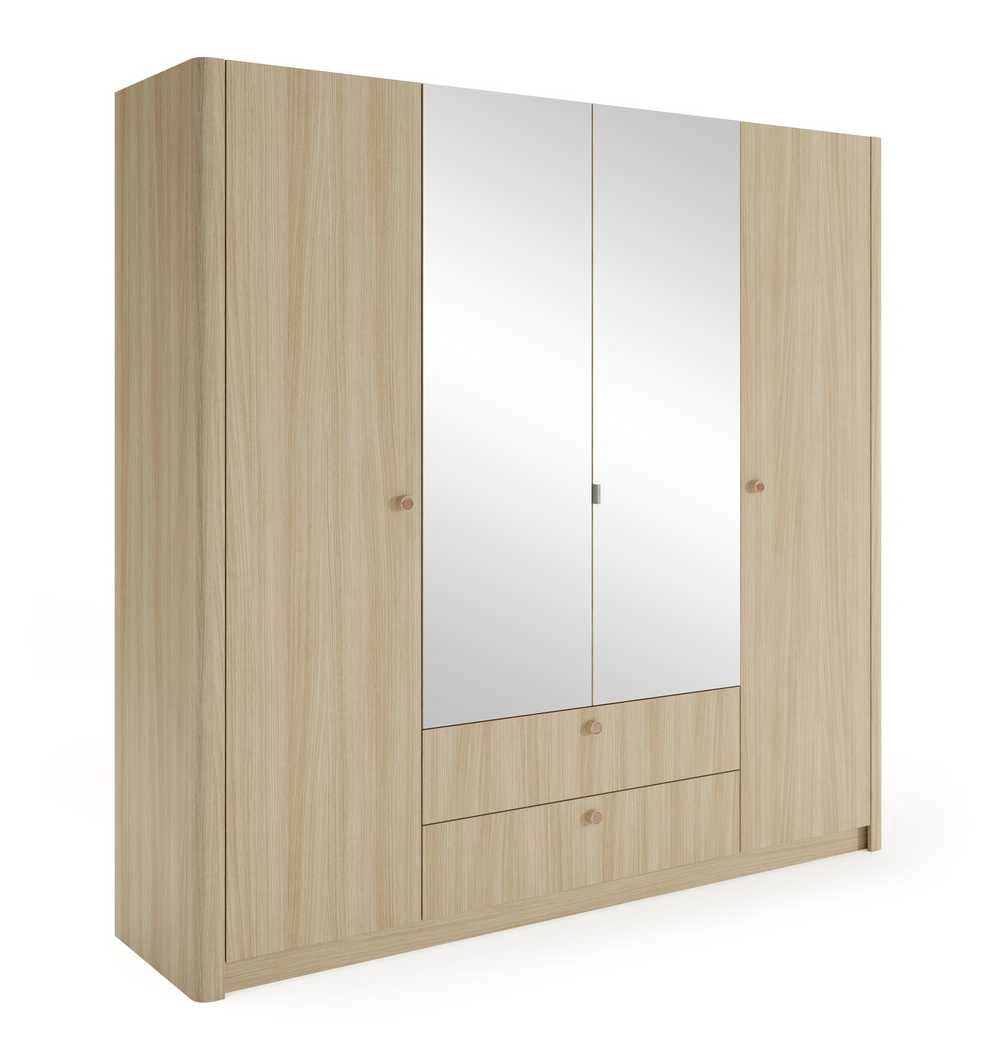 4 durų spinta su veidrodžiais 213 cm Viki