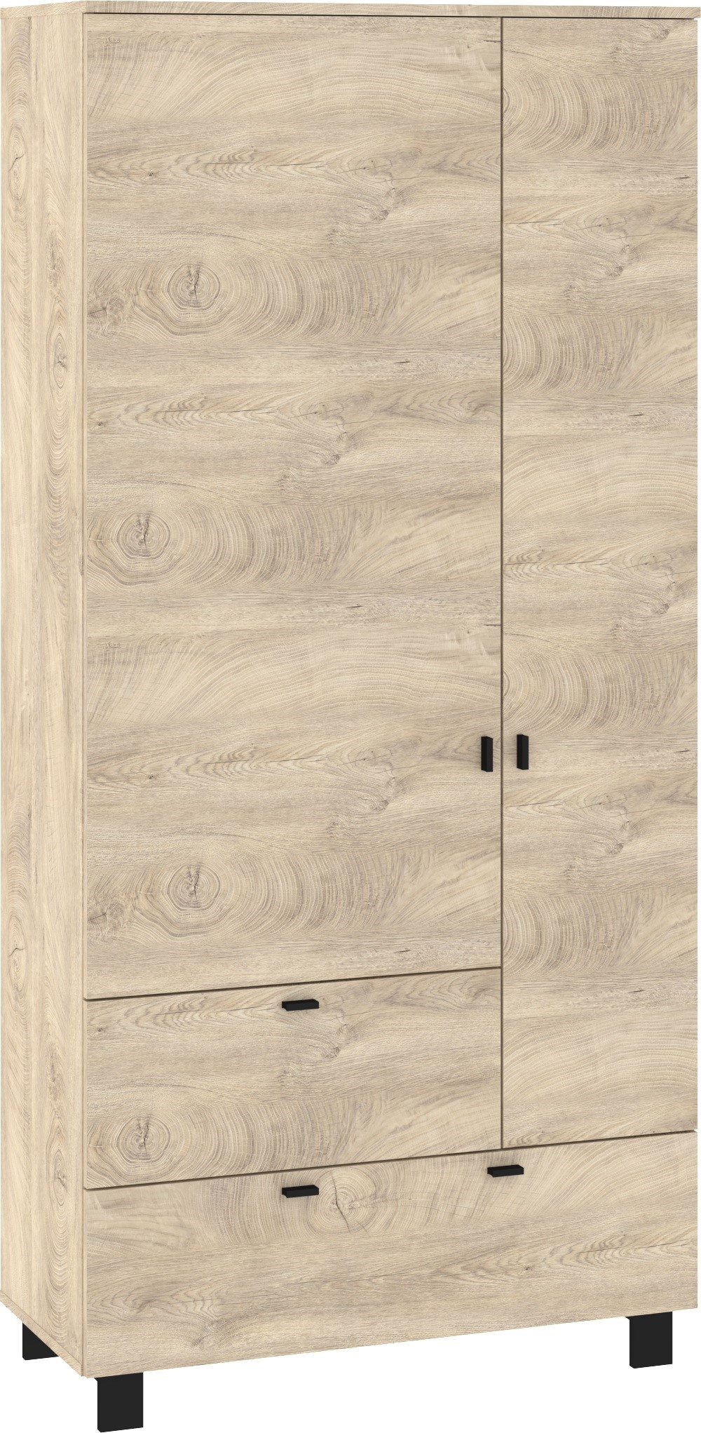 GAVES 14 spinta su strypu ir lentynomis prieškambariui, juodo ąžuolo imitacija