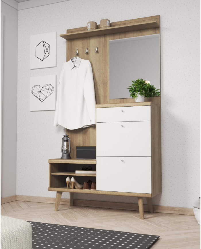 Primo PWT90 žema vitrina, dviejų durų, Riviera Oak/White — изображение 4