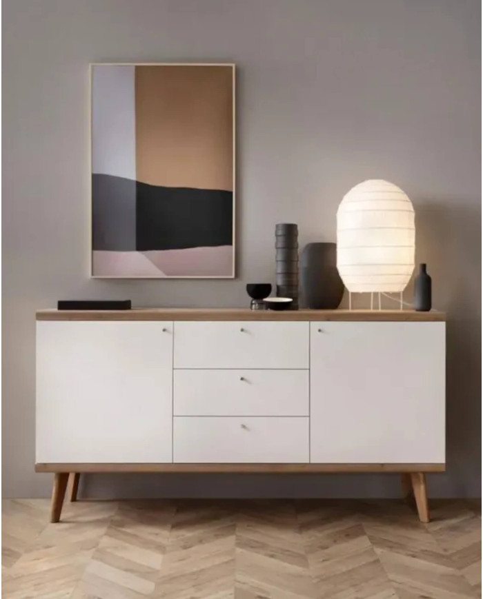 Primo PWT90 žema vitrina, dviejų durų, Riviera Oak/White — изображение 7