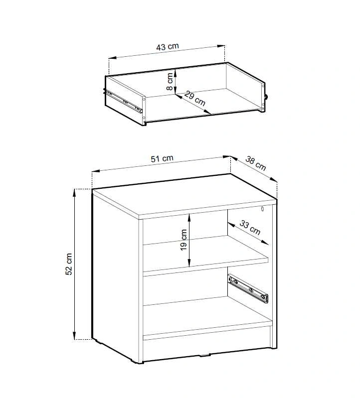 Nelly naktinis staliukas su grotelėmis, pilkas — изображение 5