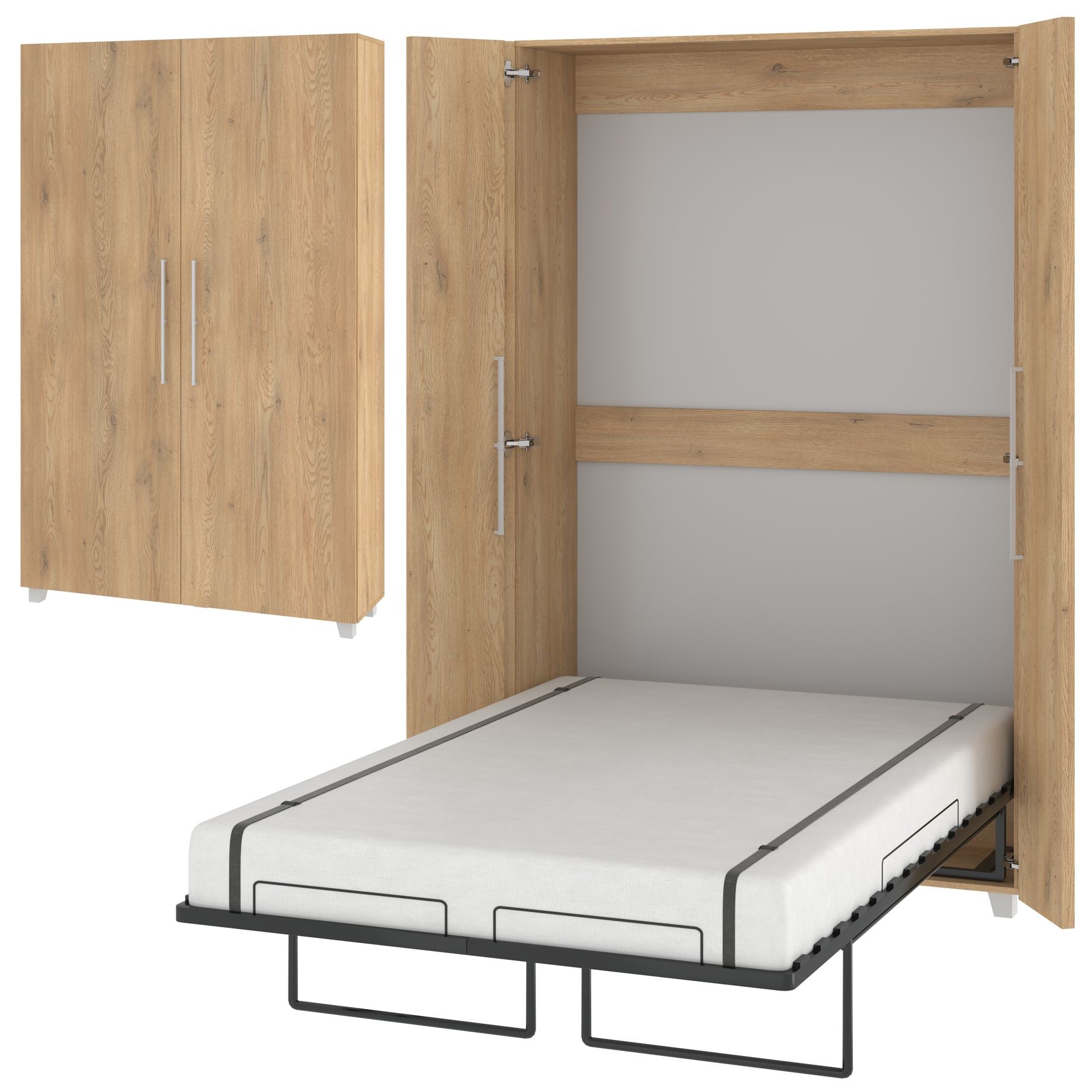 Vertikali sieninė lova TEDDY 120 kremonos ąžuolo spalvos