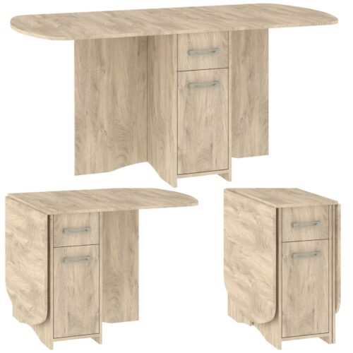 PART 10 išskleidžiamas sulankstomas stalas valgomajam, virtuvei, ąžuolo imitacijos grindys