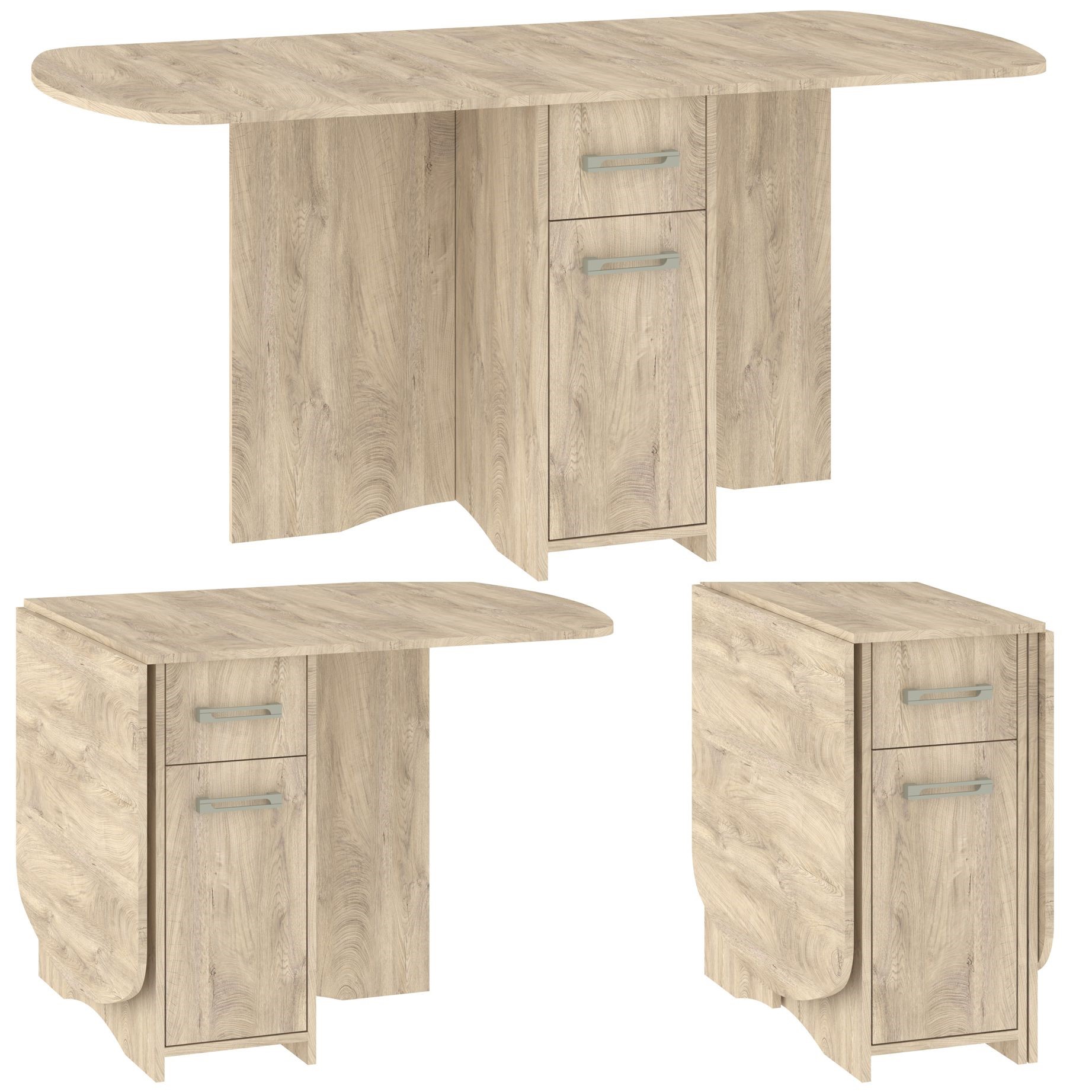 PART 10 išskleidžiamas sulankstomas stalas valgomajam, virtuvei, ąžuolo imitacijos grindys