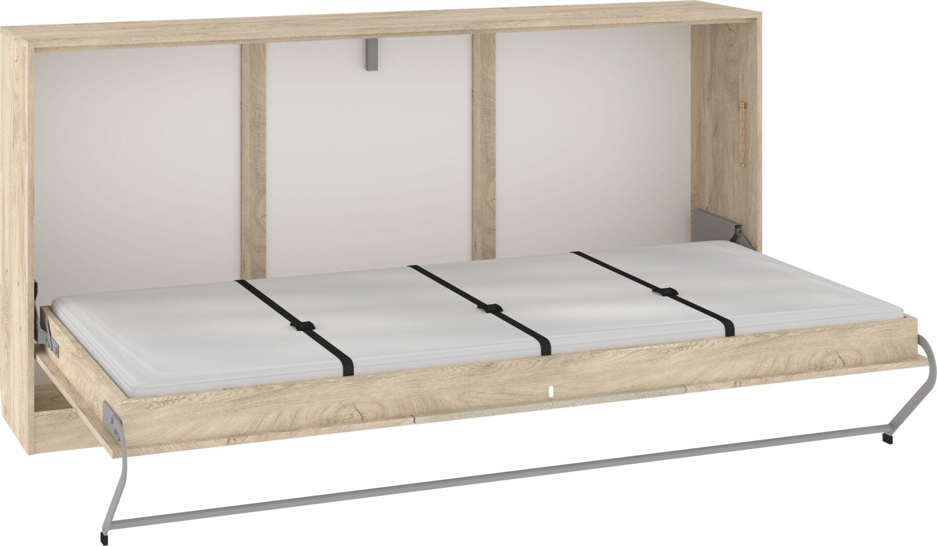 Sieninė lova, sulankstoma, paslėpta lova, 90x200, horizontali, ERGO, ąžuolo kraštai, gr.mig - Paveikslėlis 4