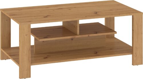DELIS 06 kavos staliukas su lentyna svetainei, ąžuolo spalvos