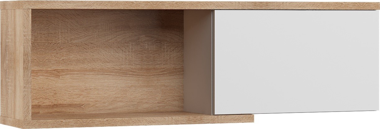 BRITA 24 baldų lentyna pakabinama spintelė svetainei, Sonoma ąžuolo baltas blizgus