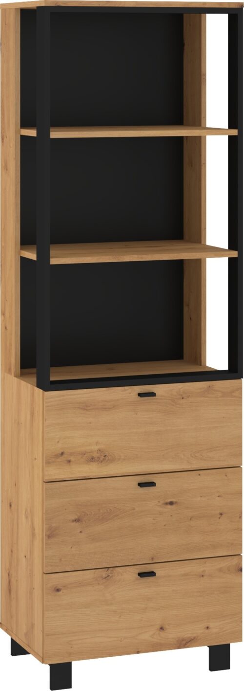 GAVES 11 baldai, aukšta lentyna su lentynomis ir stalčiais, palėpė, ąžuolo dirbiniai, juoda