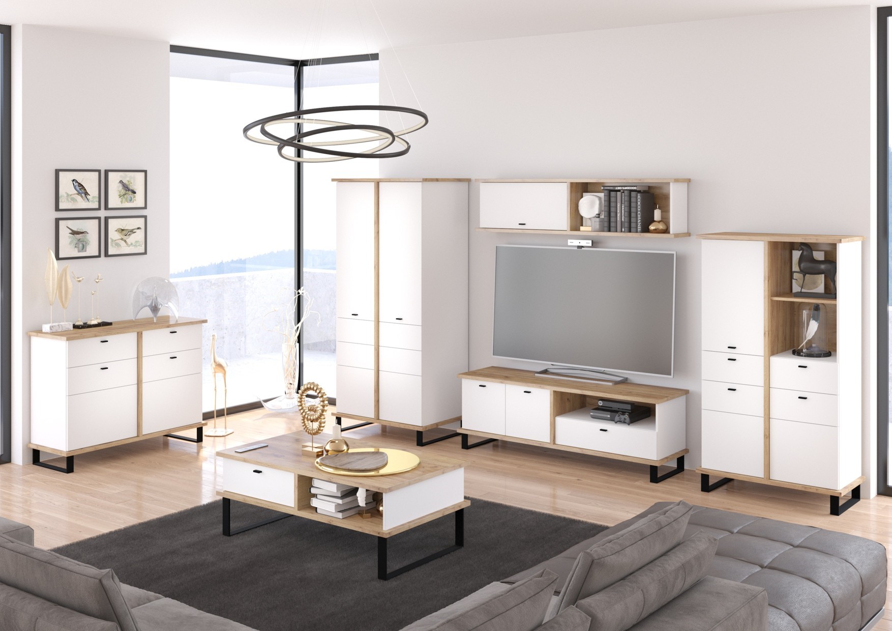 CRASSY baldai #4 svetainės baldų sieninė spintelė