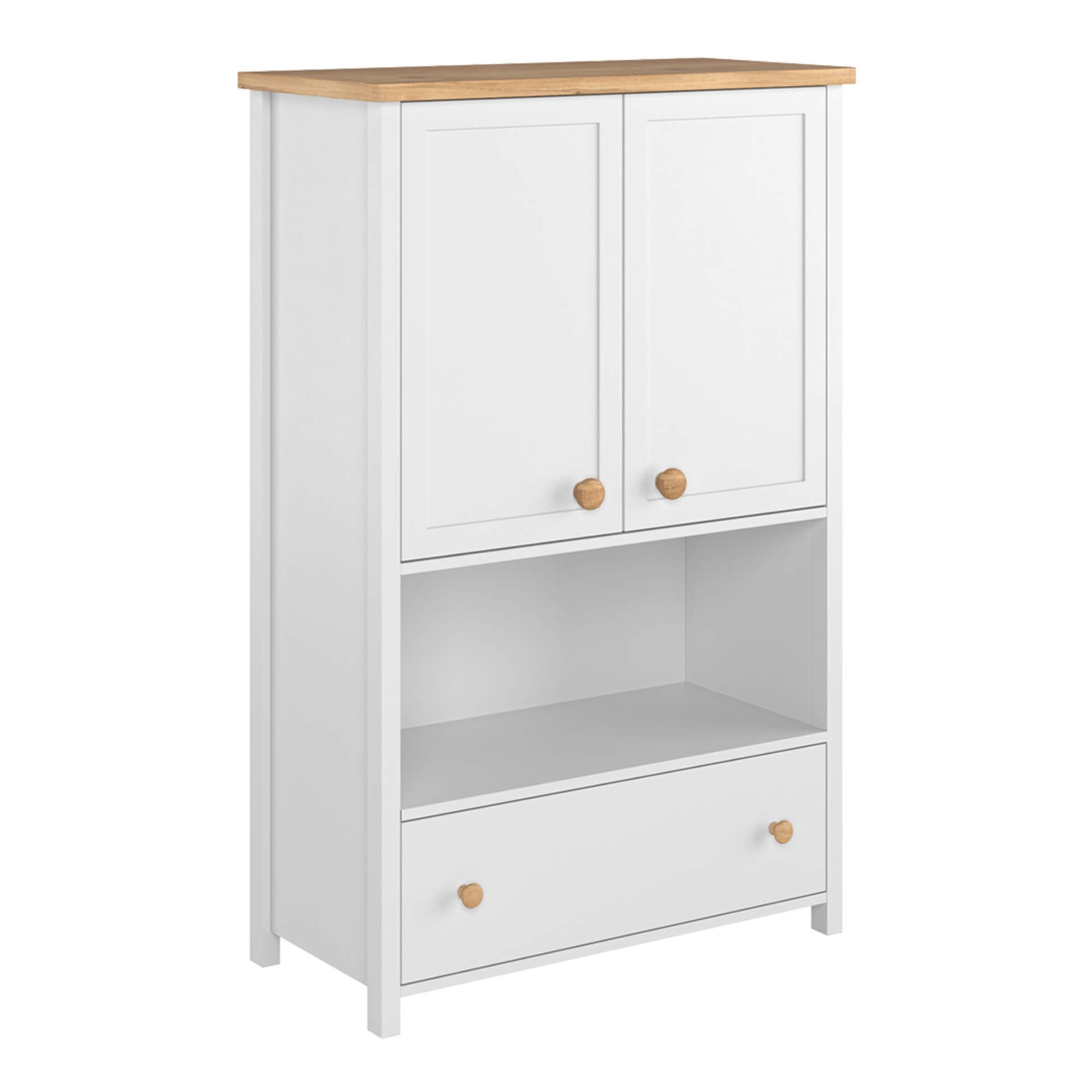 STORY SO-11 komoda balta / ąžuolas „Nash“