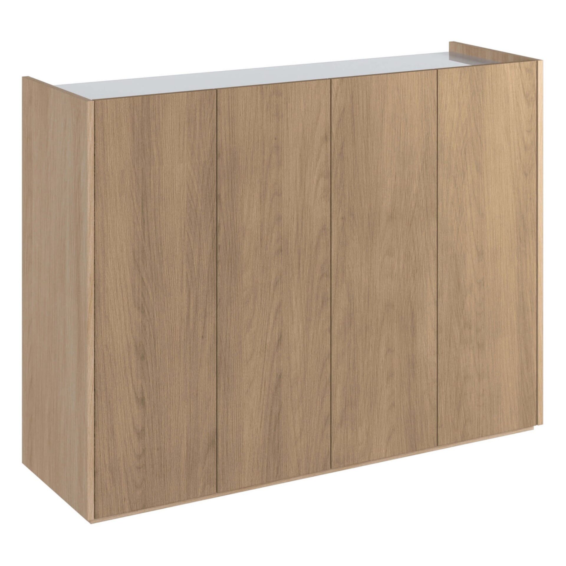 EASY EA-02 komoda su apšvietimu, skandinaviško ąžuolo spalva / blizgi balta spalva