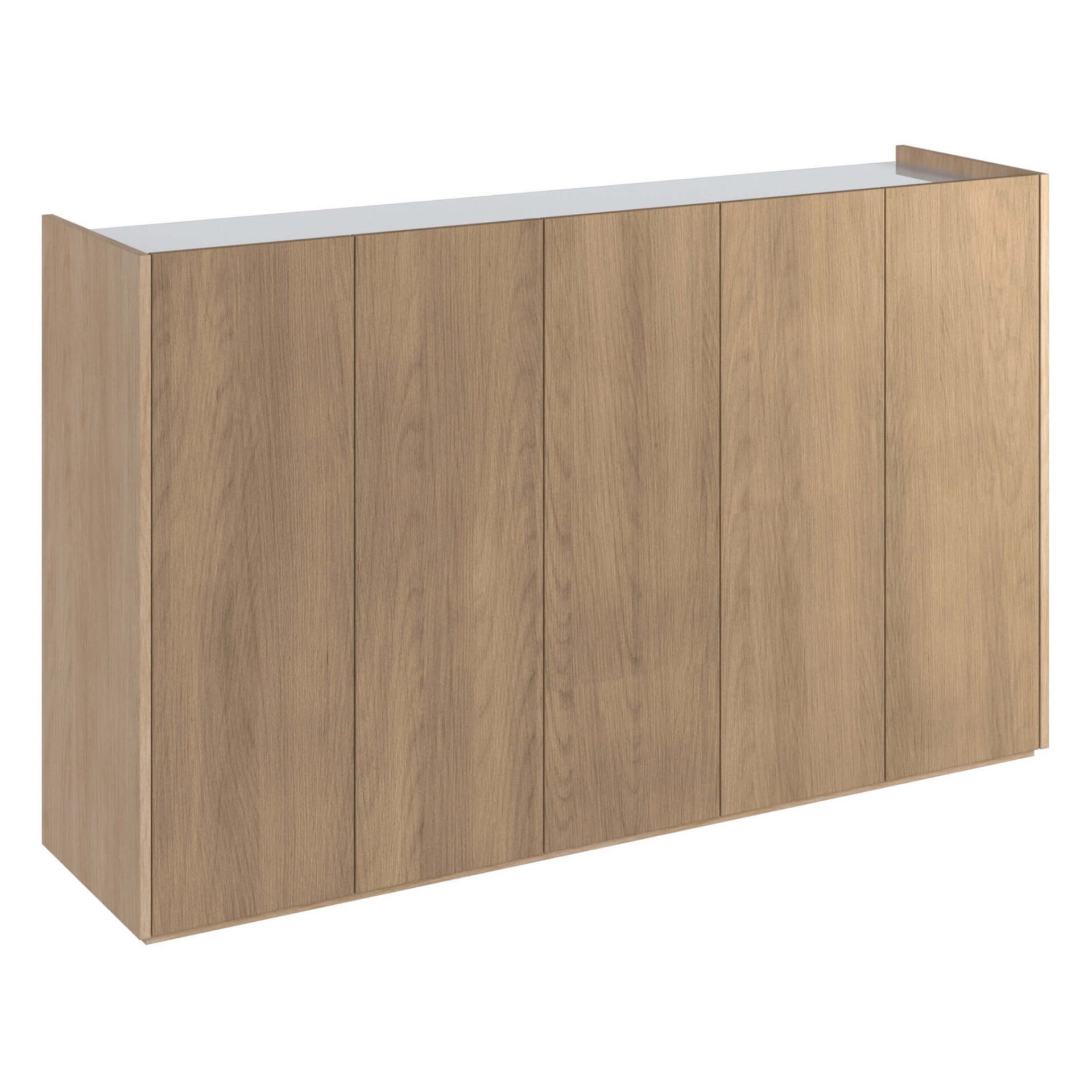 EASY EA-01 komoda su apšvietimu, skandinaviško ąžuolo spalva / blizgi balta spalva