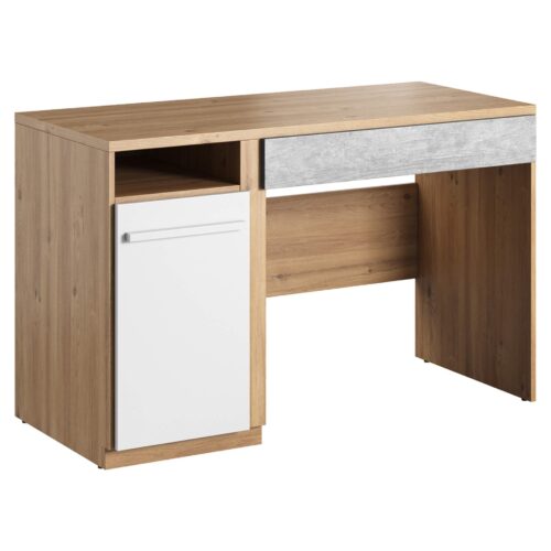 PLANO PN-06 rašomasis stalas nash ąžuolas/mitu pilka/balta