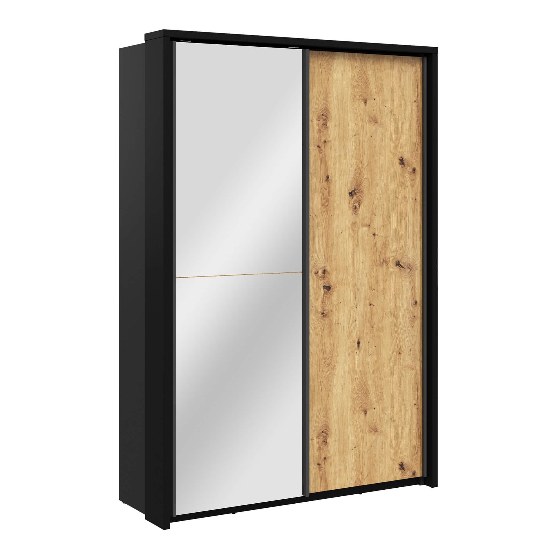 ARTI AR-21 dviejų durų stumdoma spinta, juoda/artisan ąžuolas