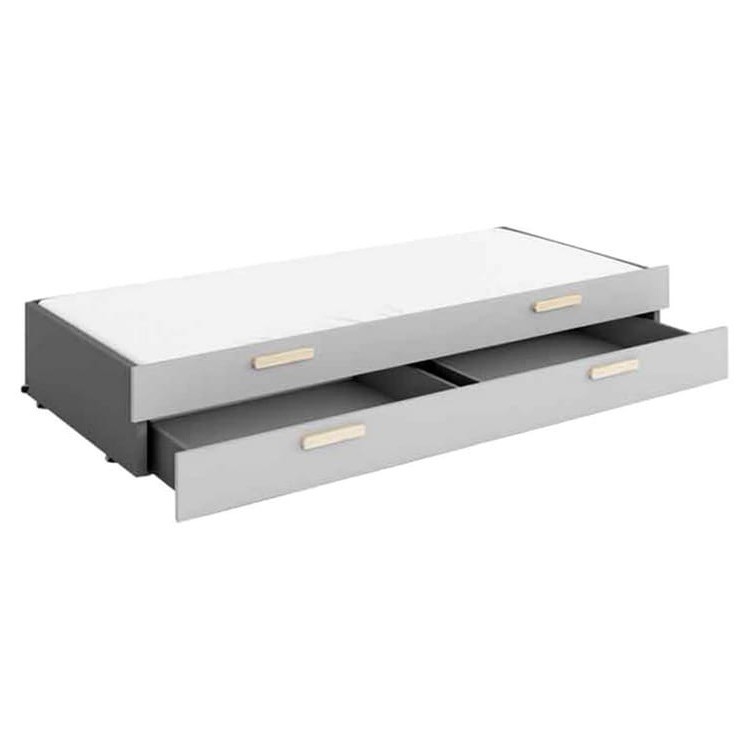 Apatinė lova su čiužiniu POK PO-14 | Grafitas