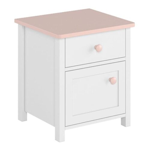 LUNA LN-07 naktinis staliukas | Balta, rožinė