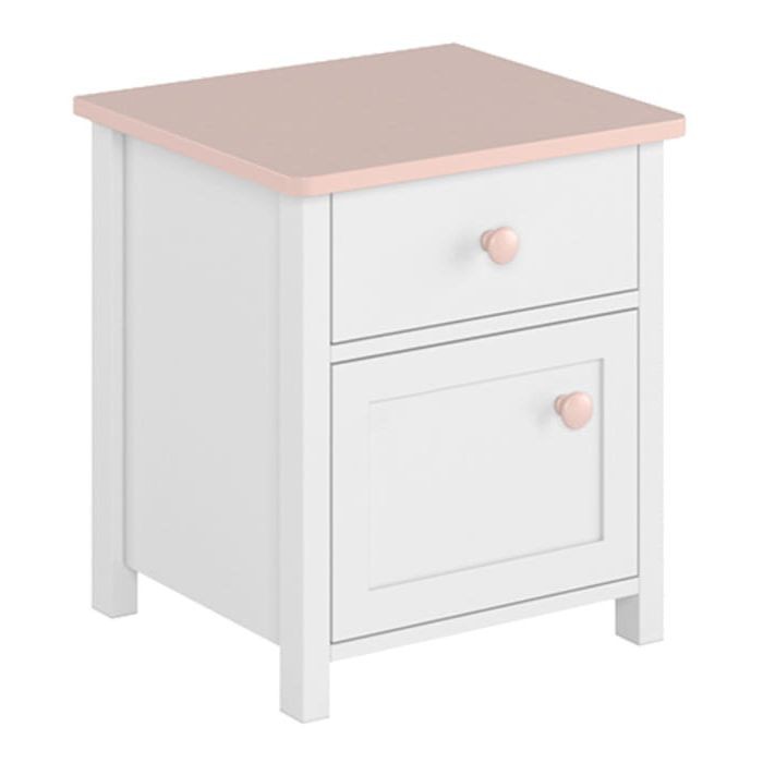 LUNA LN-07 naktinis staliukas | Balta, rožinė