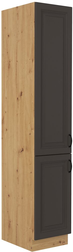 Stillo artisan/grafito spalvos 40 cm sandėliuko spintelė su lentynomis DK-210 2F