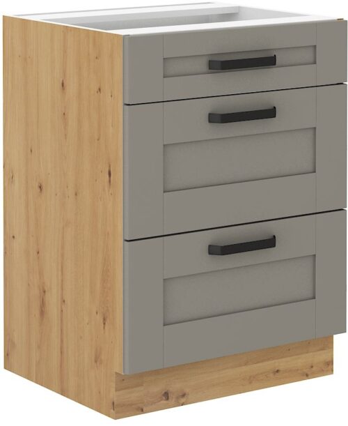 Luna artisan/claygrey 60 D 3S BB apatinė spintelė su 60 cm stalčiais