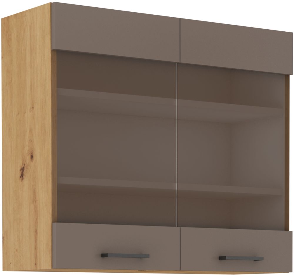 Viršutinė spintelė 80 cm vitrina Bologna 80 GS-72 2F