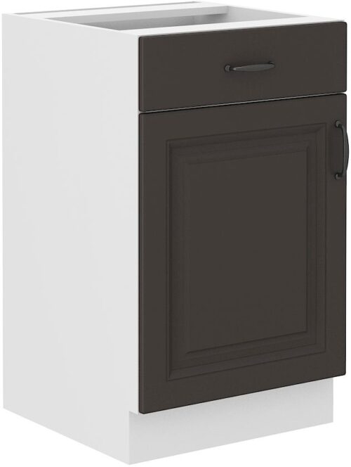 Apatinė spintelė 50 cm su stalčiumi Stillo balta/grafito spalvos 50 D 1F 1S