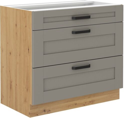 Luna artisan/claygrey 80 D 3S BB apatinė spintelė su 80 cm stalčiais