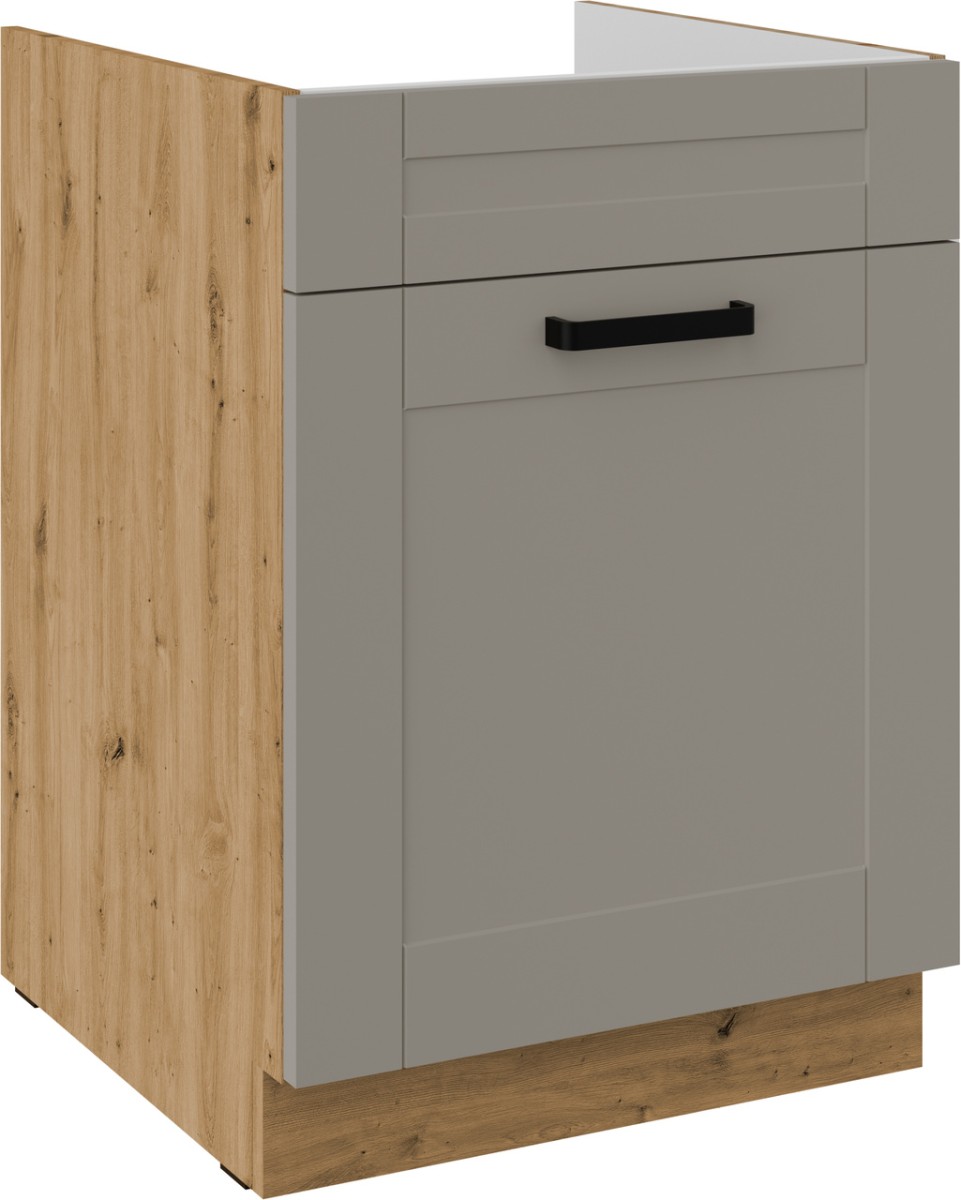 Apatinė spintelė 60 cm, kriauklės stalčius, Luna, artisan/claygrey, 60 ZL 1S BB PREMIUM BOX