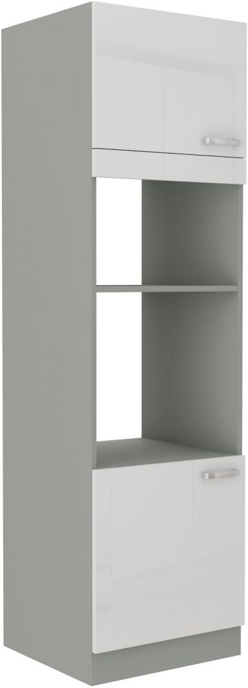 Bianka koloninė spintelė su orkaite ir mikrobangų krosnele 60 DPM-210 2F